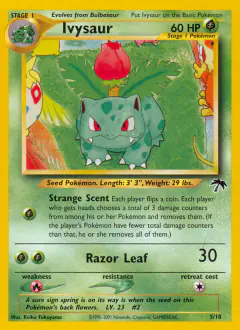 Ivysaur card (Southern Islands 5) with Pikachu in the artwork