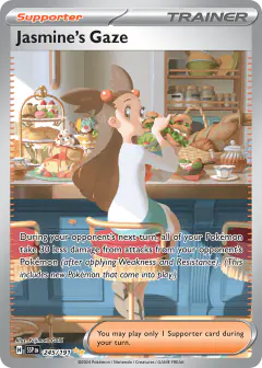 Jasmine's Gaze card (Surging Sparks 245) with Alcremie in the artwork