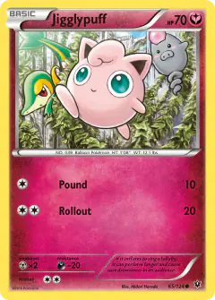 Jigglypuff card (Fates Collide 65) with Spoink in the artwork