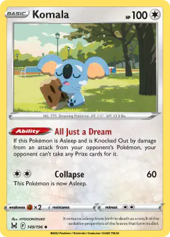 Komala card (Lost Origin 149) with Kakuna in the artwork
