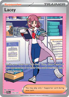 Lacey card (Prismatic Evolutions 175) with Talonflame in the artwork