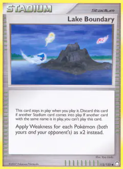Lake Boundary card (Mysterious Treasures 112) with Azelf in the artwork