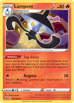 Lampent card (Rebel Clash 32) with Sableye in the artwork