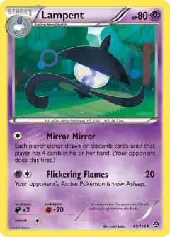 Lampent card (Steam Siege 49) with Burmy in the artwork