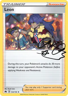 Leon card (Crown Zenith 134) with Corviknight in the artwork