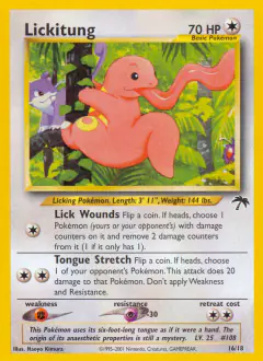 Lickitung card (Southern Islands 16) with Venonat in the artwork