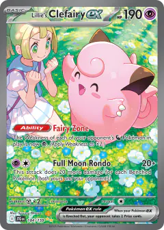 Lillie's Clefairy ex card (Journey Together 184) with Lillie in the artwork