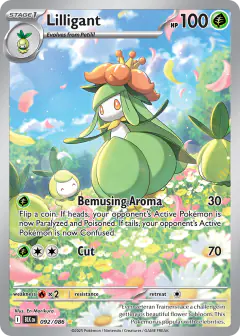 Lilligant card (Black Bolt 92) with Petilil in the artwork
