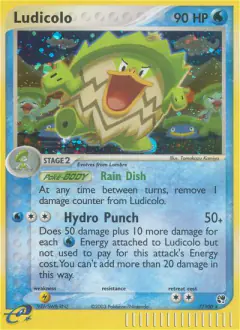 Ludicolo card (Sandstorm 7) with Lombre in the artwork