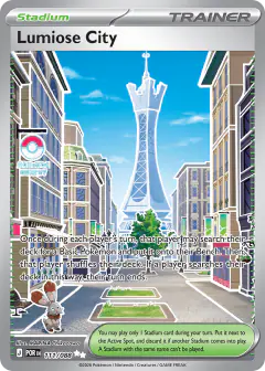 Lumiose City card (Perfect Order 111) with Bunnelby in the artwork