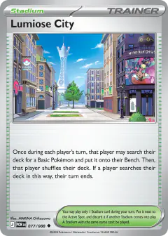 Lumiose City card (Perfect Order 77) with Thievul in the artwork