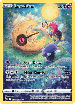 Lunatone card (Crown Zenith Galarian Gallery GG11) with Illumise in the artwork