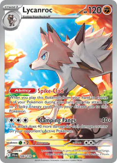 Lycanroc card (Journey Together 166) with Rockruff in the artwork