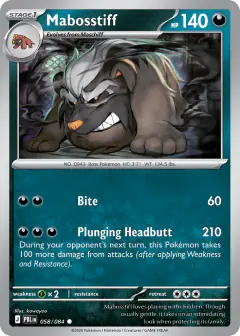 Mabosstiff card (Pitch Black 58) with Mega Darkrai in the artwork