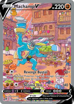 Machamp V card (Astral Radiance 172) with Dugtrio in the artwork