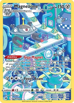 Magnezone card (Crown Zenith Galarian Gallery GG18) with Magnemite in the artwork