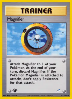 Magnifier card (Neo Destiny 101) with Zubat in the artwork