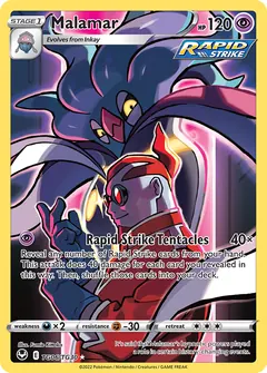 Malamar card (Silver Tempest Trainer Gallery TG06) with Xerosic in the artwork