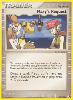 Mary's Request card (Unseen Forces 86) with Ampharos in the artwork