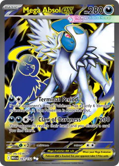Mega Absol ex card (Mega Evolution Base 161) with Absol in the artwork