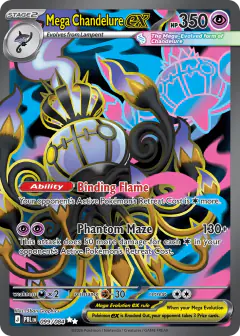 Mega Chandelure ex card (Pitch Black 99) with Chandelure in the artwork