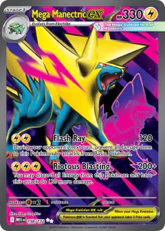 Mega Manectric ex card (Mega Evolution Base 158) with Manectric in the artwork