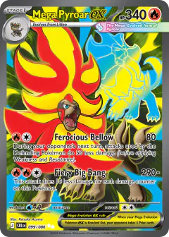 Mega Pyroar ex card (Chaos Rising 99) with Pyroar in the artwork