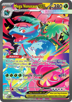 Mega Venusaur ex card (Mega Evolution Base 177) with Venusaur in the artwork