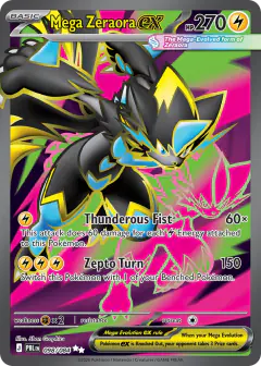 Mega Zeraora ex card (Pitch Black 98) with Zeraora in the artwork