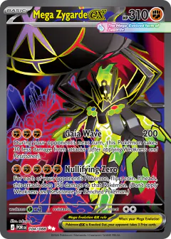 Mega Zygarde ex card (Perfect Order 104) with Zygarde Complete in the artwork
