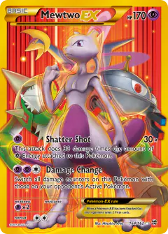 Mewtwo-EX card (BREAKthrough 164) with Chesnaught in the artwork