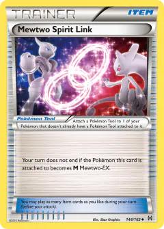 Mewtwo Spirit Link card (BREAKthrough 144) with Mega Mewtwo Y in the artwork