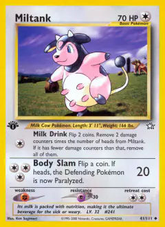 Miltank card (Neo Genesis 41) with Tauros in the artwork