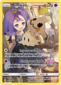 Mimikyu card (Cosmic Eclipse 245) with Pikachu in the artwork