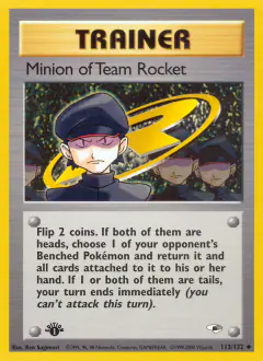 Minion of Team Rocket card (Gym Heroes 113) with Team Rocket Grunt in the artwork