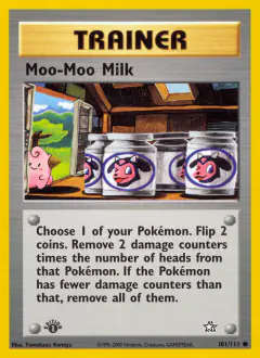 Moo-Moo Milk card (Neo Genesis 101) with Miltank in the artwork