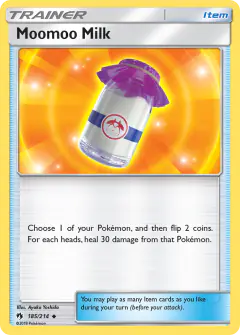 Moomoo Milk card (Lost Thunder 185) with Miltank in the artwork