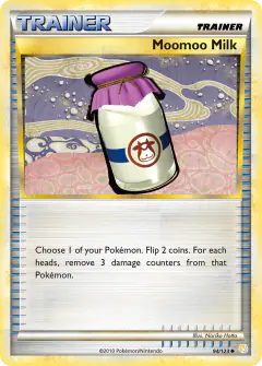 Moomoo Milk card (HeartGold & SoulSilver Base 94) with Miltank in the artwork