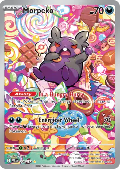 Morpeko card (Paradox Rift 206) with Pikachu in the artwork