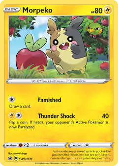 Morpeko card (SWSH Black Star Promos 31) with Natu in the artwork