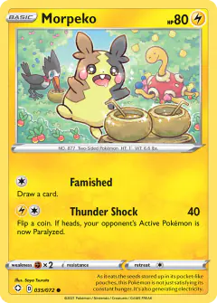 Morpeko card (Shining Fates 35) with Shuckle in the artwork