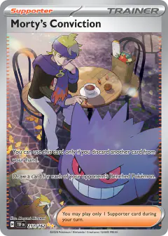 Morty's Conviction card (Temporal Forces 211) with Gengar in the artwork