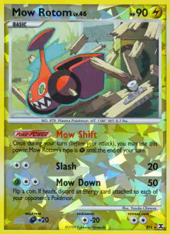 Mow Rotom card (Rising Rivals RT4) with Wash Rotom in the artwork