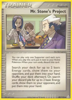 Mr. Stone's Project card (Holon Phantoms 88) with Raichu in the artwork