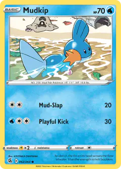Mudkip card (Fusion Strike 62) with Sandygast in the artwork