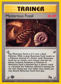 Mysterious Fossil card (Fossil 62) with Aerodactyl in the artwork