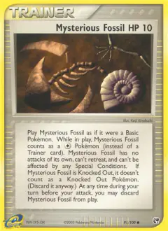Mysterious Fossil card (Sandstorm 91) with Aerodactyl in the artwork