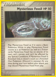 Mysterious Fossil card (Holon Phantoms 92) with Aerodactyl in the artwork