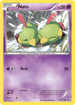 Natu card (Legendary Treasures 55) with Bouffalant in the artwork
