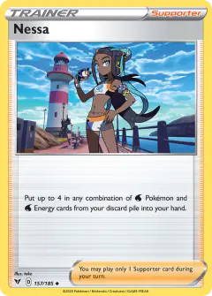 Nessa card (Vivid Voltage 157) with Wailord in the artwork